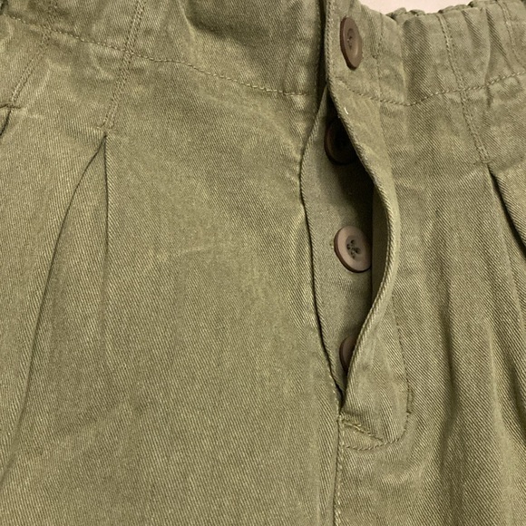 Free People High Waisted Gaucho Pants, Size 10 Color Army Green - Picture 6 of 12